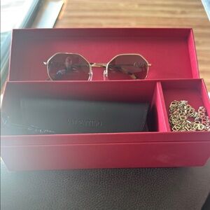 Valentino Gold and Pink Sunglasses